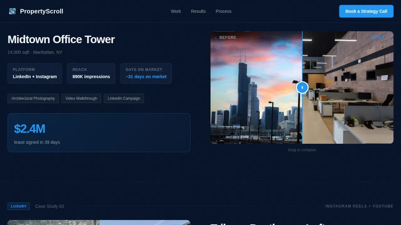 Real Estate Photography & Marketing Booking Website Template