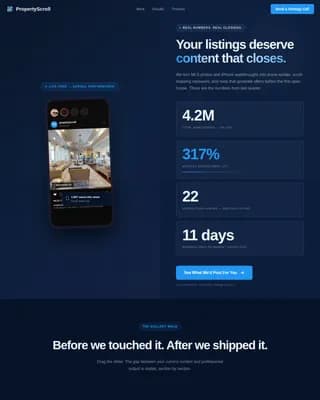 Real Estate Photography & Marketing Booking Website Template