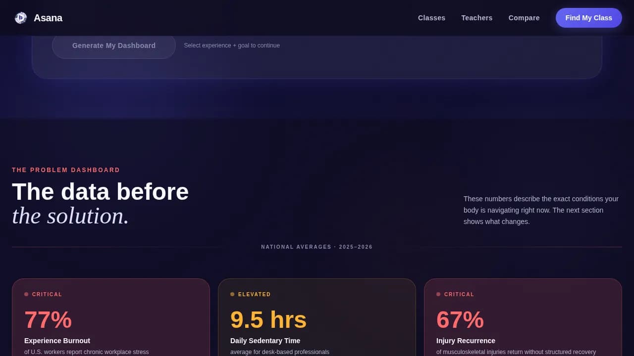 Yoga Studio Class Finder & Membership Comparison Website Template