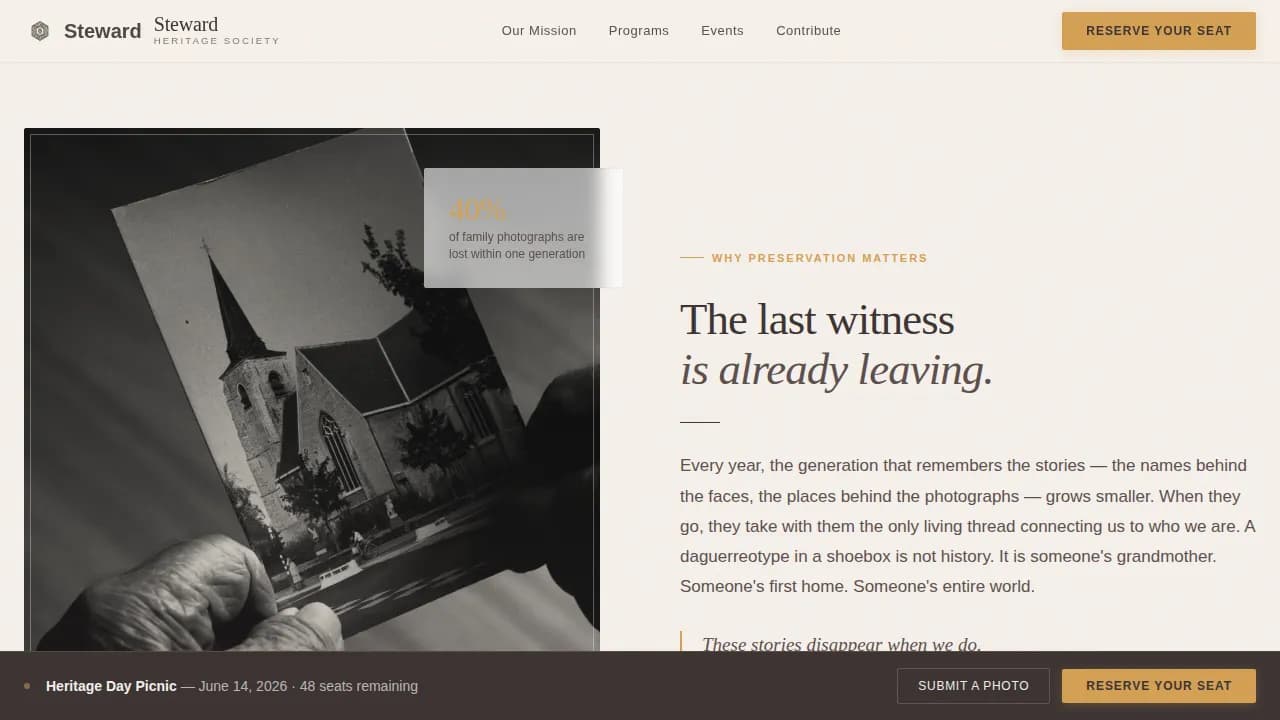 Cultural & Heritage Organization Professional Website Template