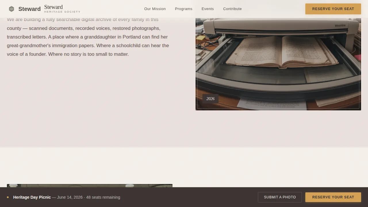 Cultural & Heritage Organization Professional Website Template