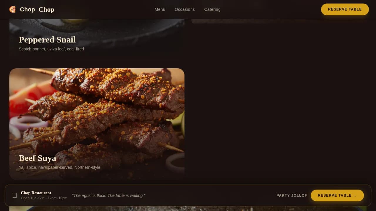 Regional & Ethnic Restaurant Booking Website Template