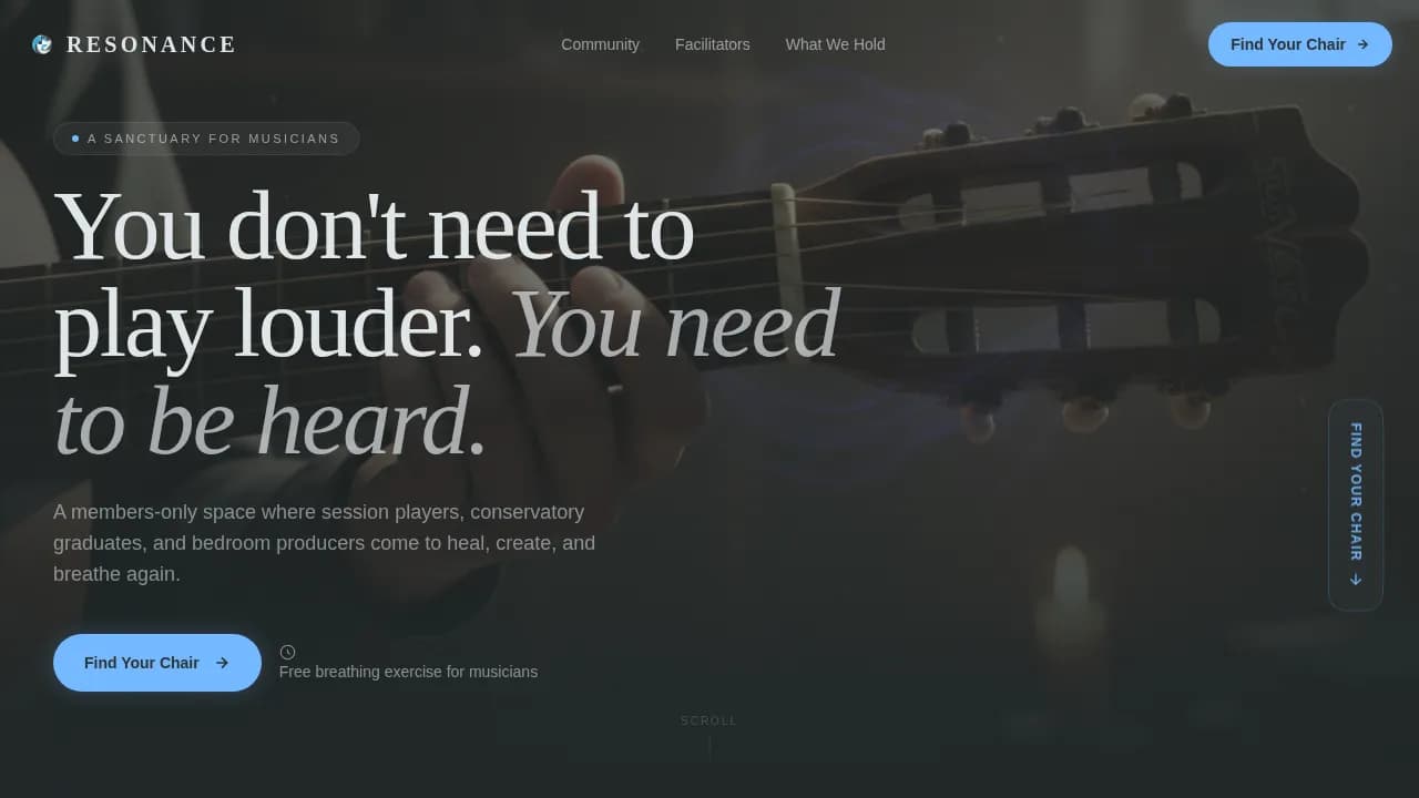 Musicians Community Reviews & Testimonials Website Template