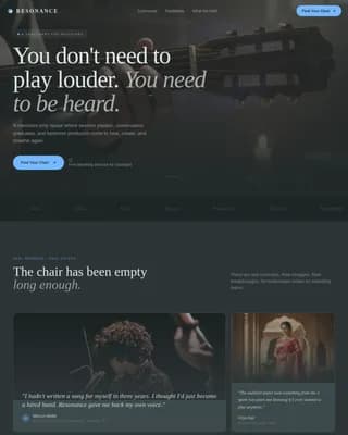 Musicians Community Reviews & Testimonials Website Template