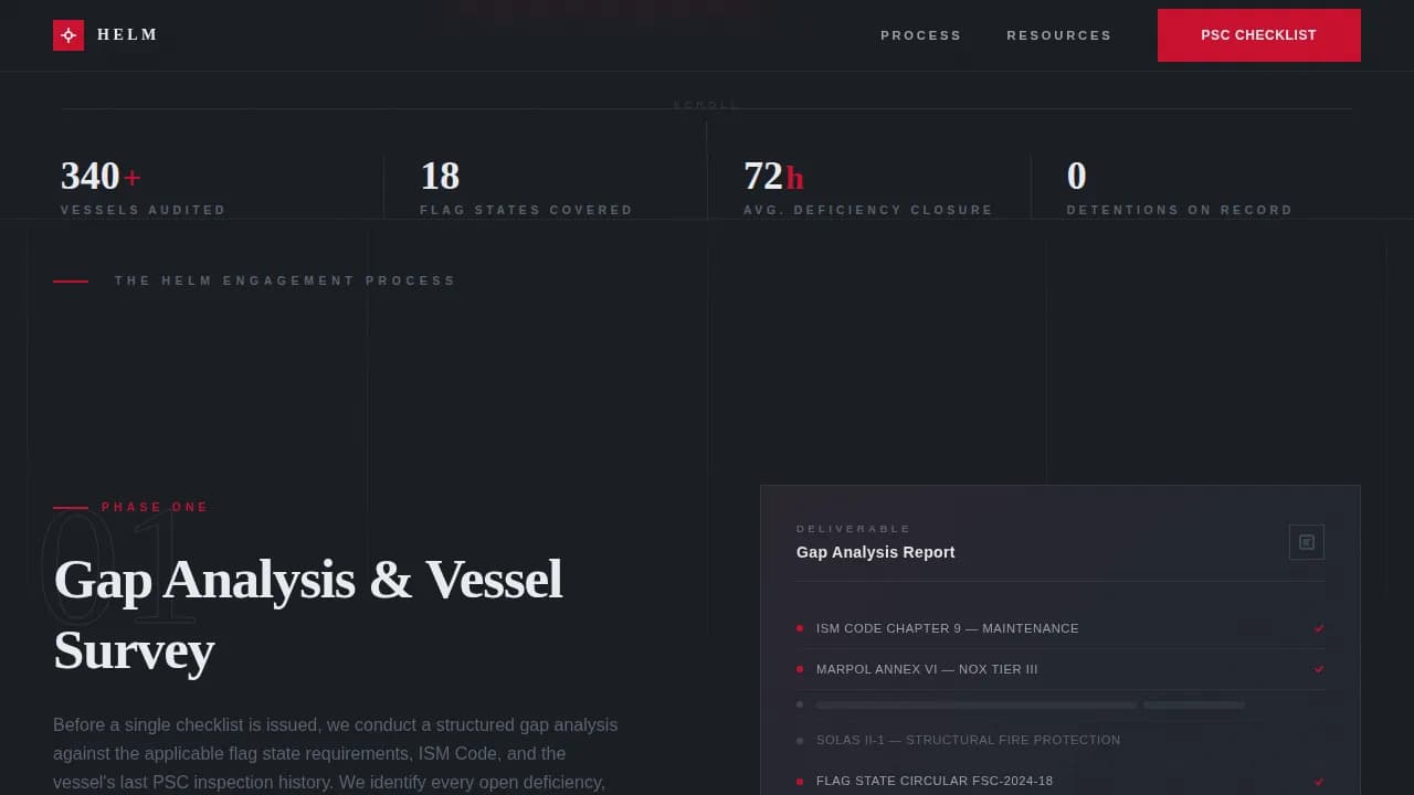 Helm — Maritime Safety Landing Page Template