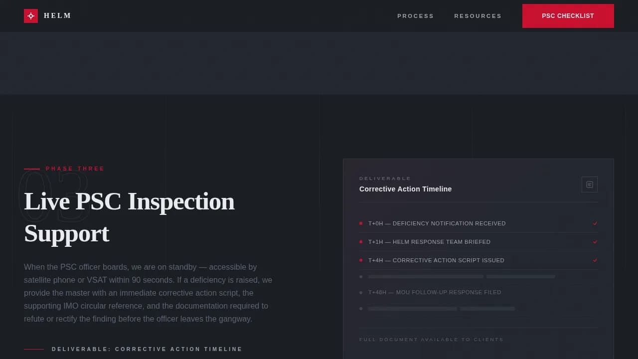 Helm — Maritime Safety Landing Page Template