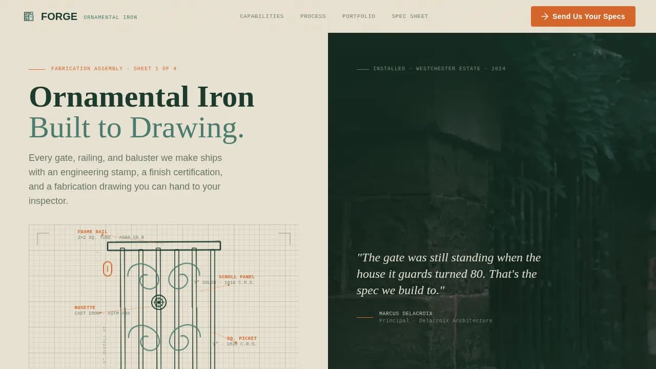 Metal & Steel Fabrication Professional Website Template