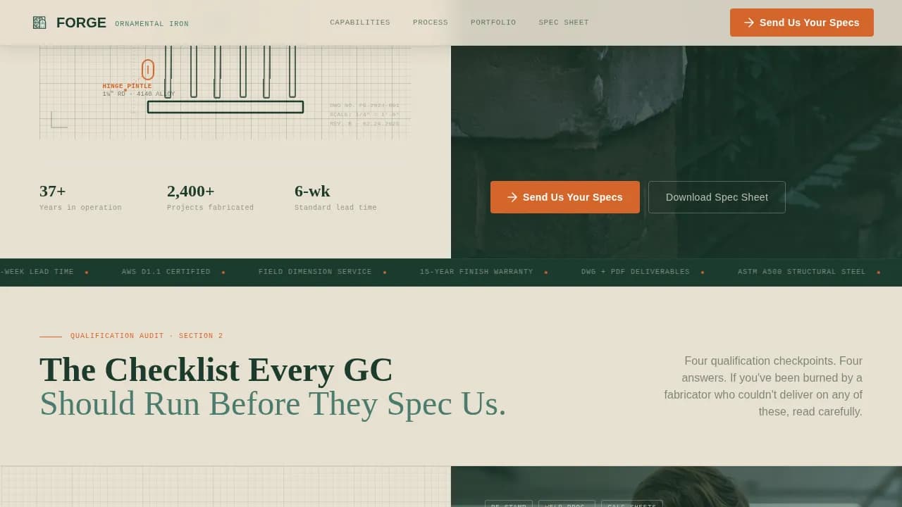 Metal & Steel Fabrication Professional Website Template