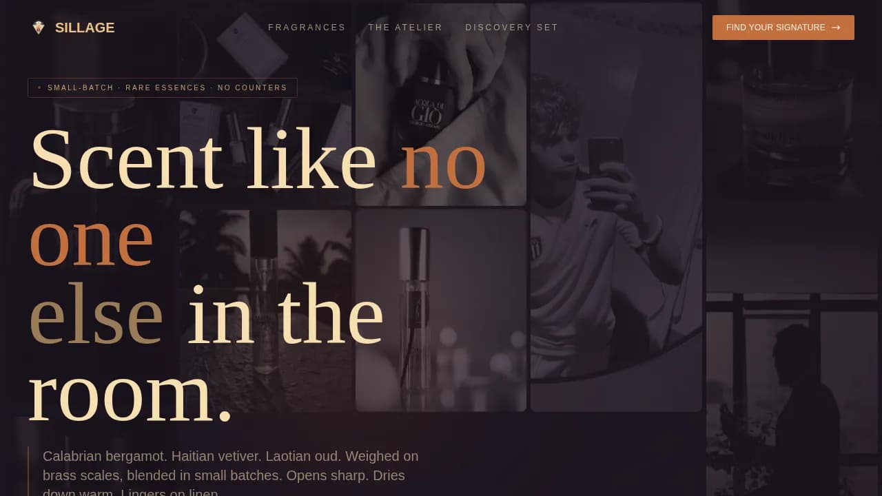 Essence — Atelier Fragrance Discovery Landing Page Template