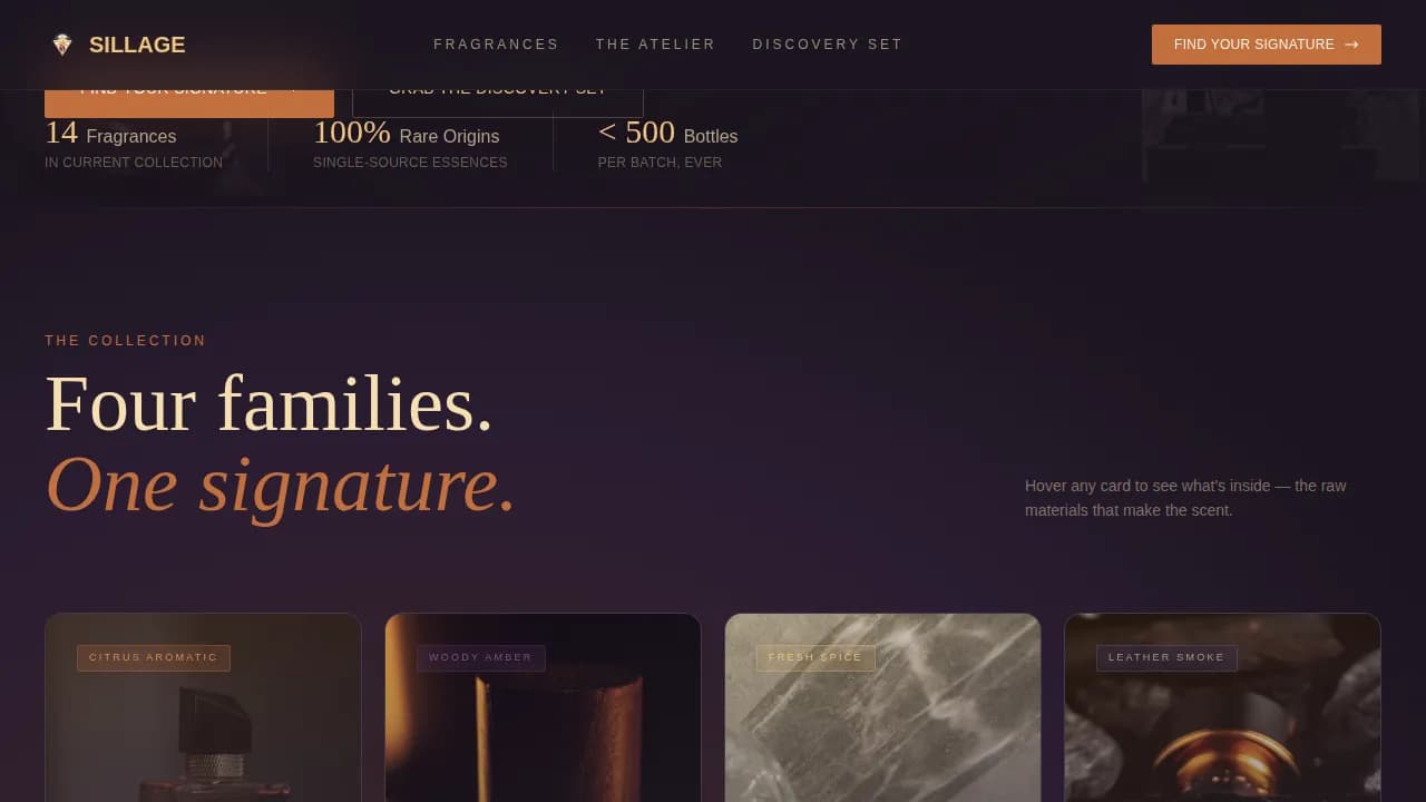 Essence — Atelier Fragrance Discovery Landing Page Template