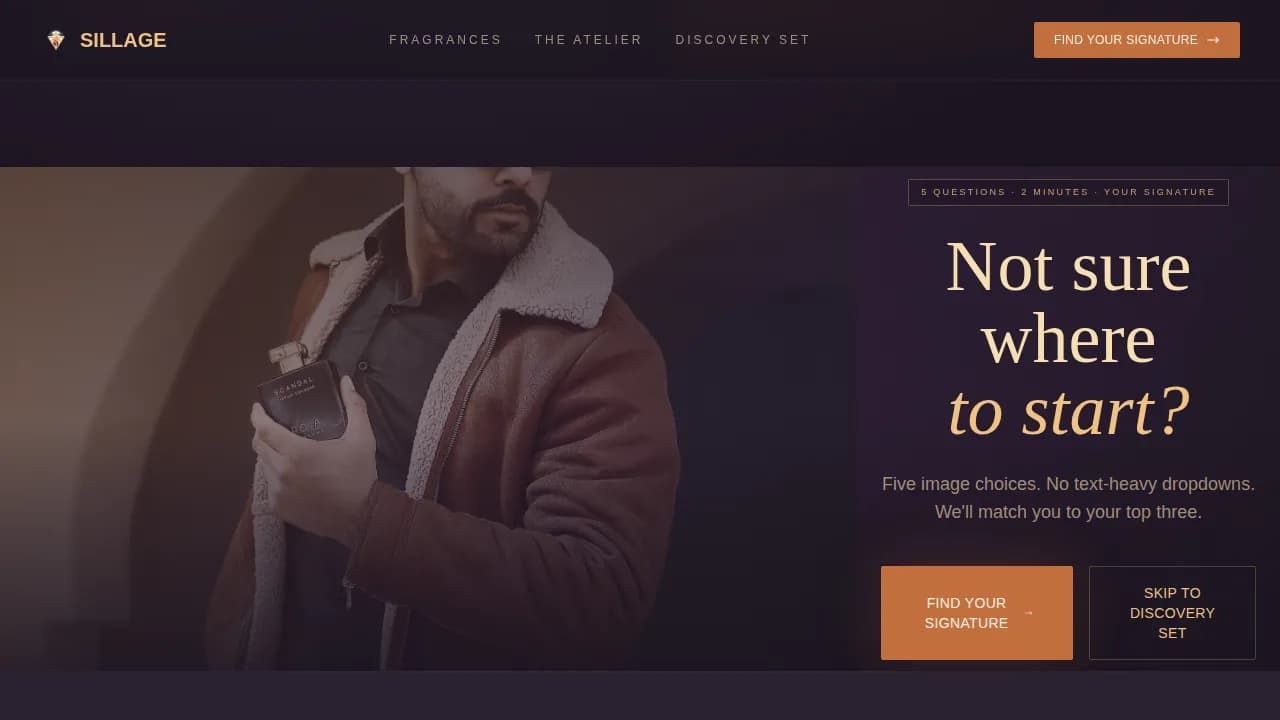 Essence — Atelier Fragrance Discovery Landing Page Template