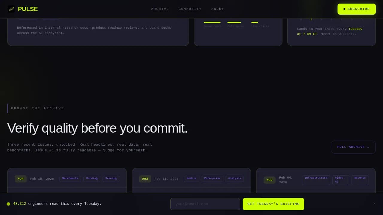 Surge — Intelligent AI Insights Newsletter Landing Page Template