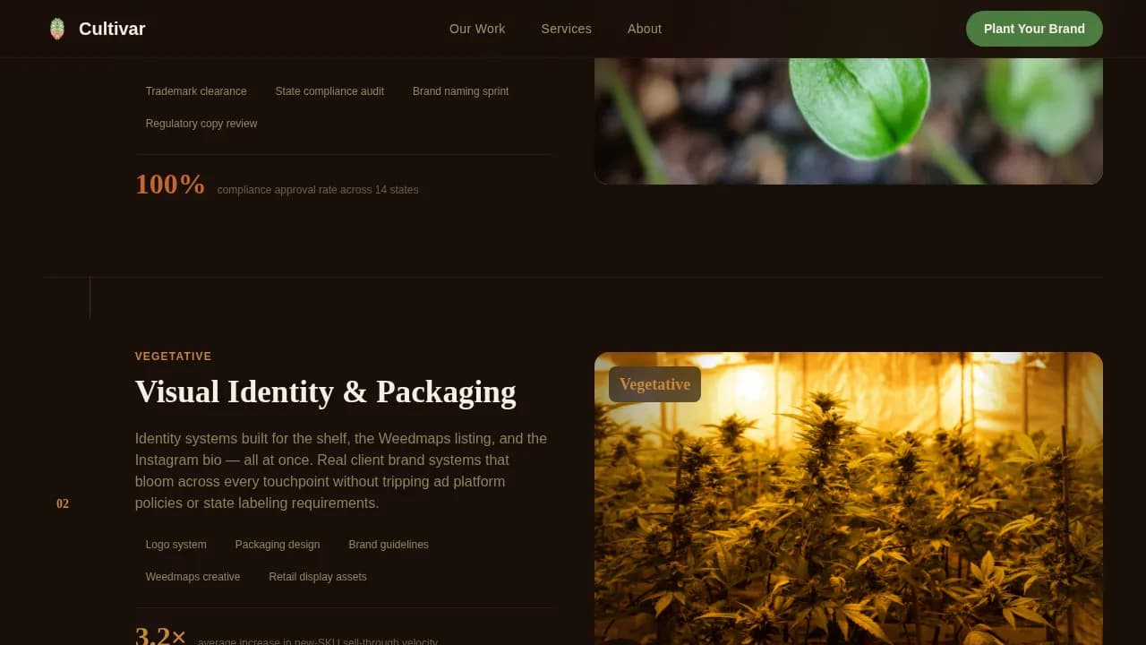 Harvest — Compliance Cannabis Operations Landing Page Template