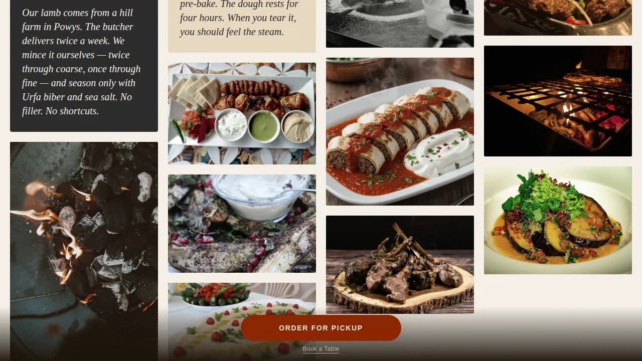 Middle Eastern Cuisine & Dining Booking Website Template