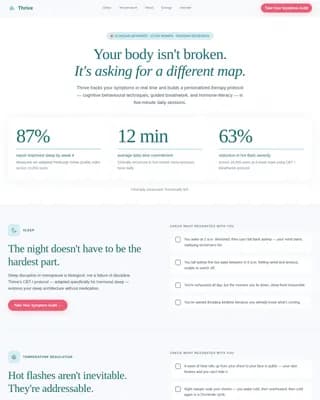 Flourish — Clinical Menopause Wellness Landing Page Template