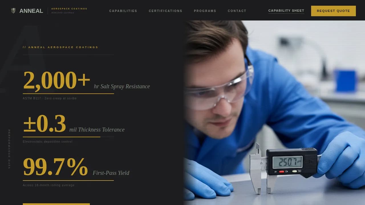 Aerospace Powder Coating Services Website Template