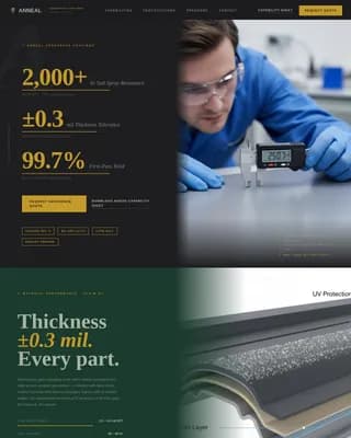 Aerospace Powder Coating Services Website Template