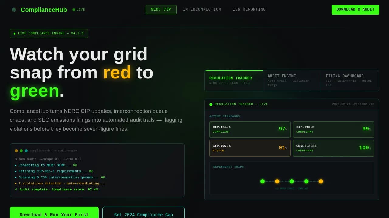 Comply — Automated Energy Audit Landing Page Template
