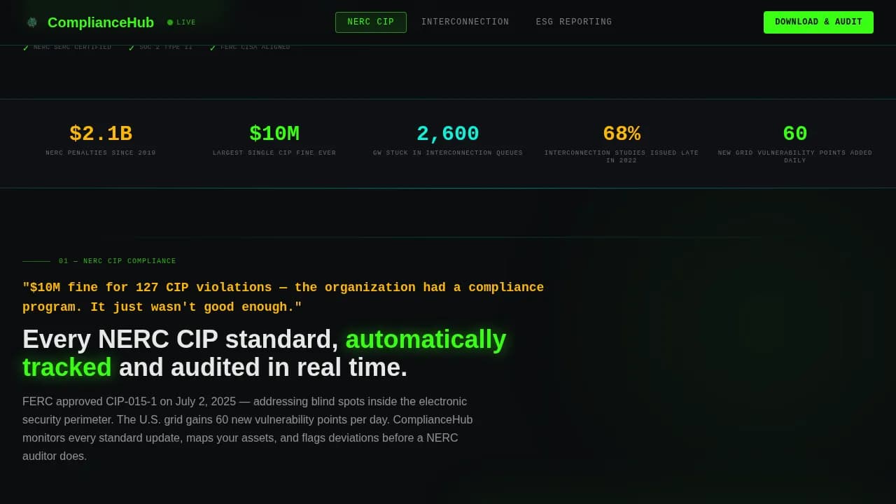 Comply — Automated Energy Audit Landing Page Template