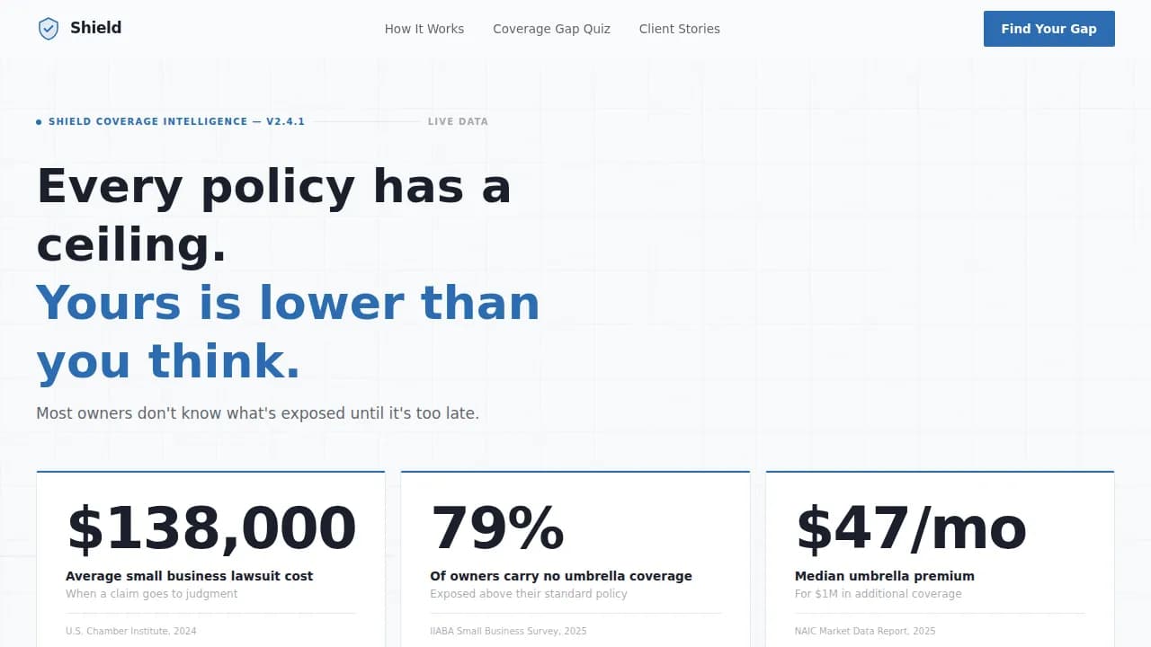 Small Business Owner Insurance Professional Website Template