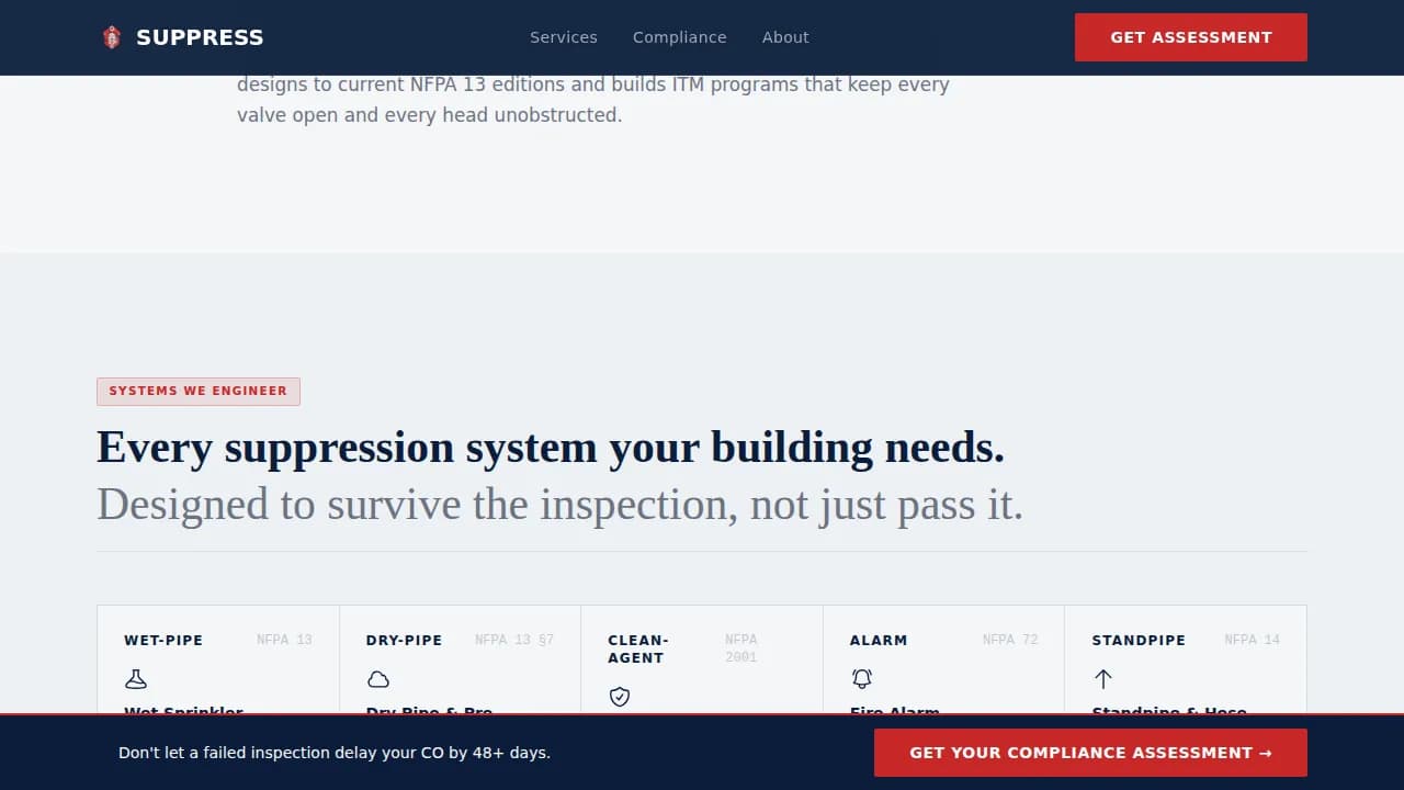 Fire Safety & Prevention Cost Calculator Website Template