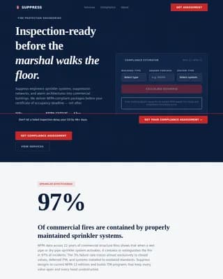 Fire Safety & Prevention Cost Calculator Website Template