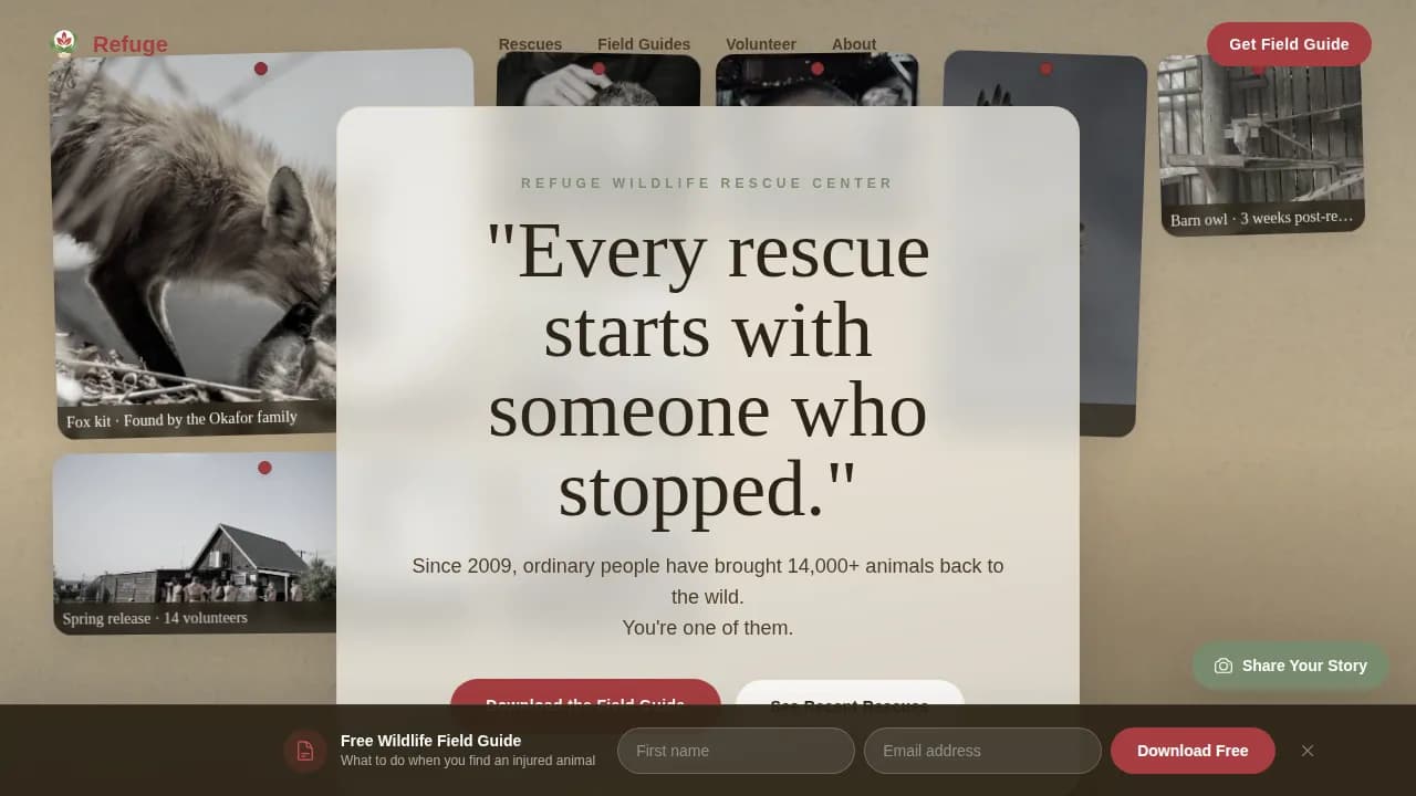 Sanctuary — Compassionate Animal Rescue Landing Page Template