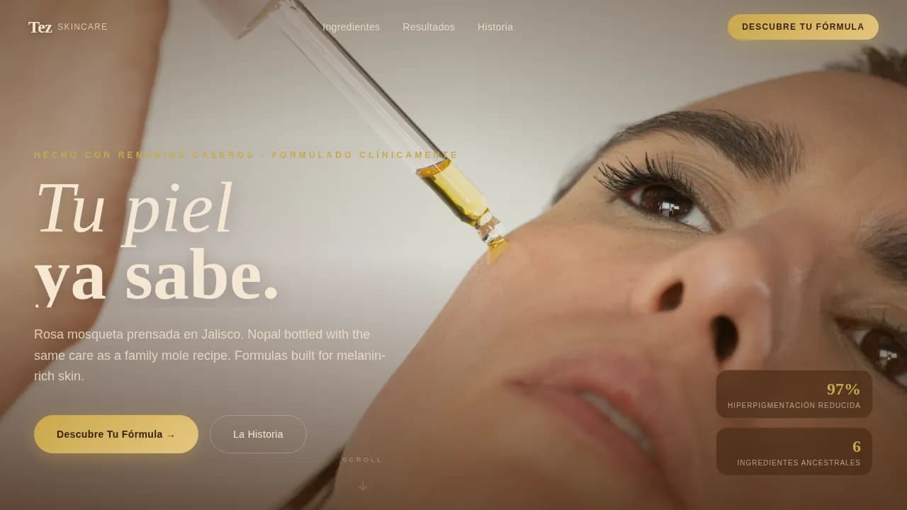 Tez - Ancestral Heritage Skincare Landing Page Template