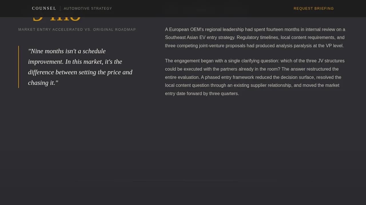 Strategy — Executive Automotive Landing Page Template