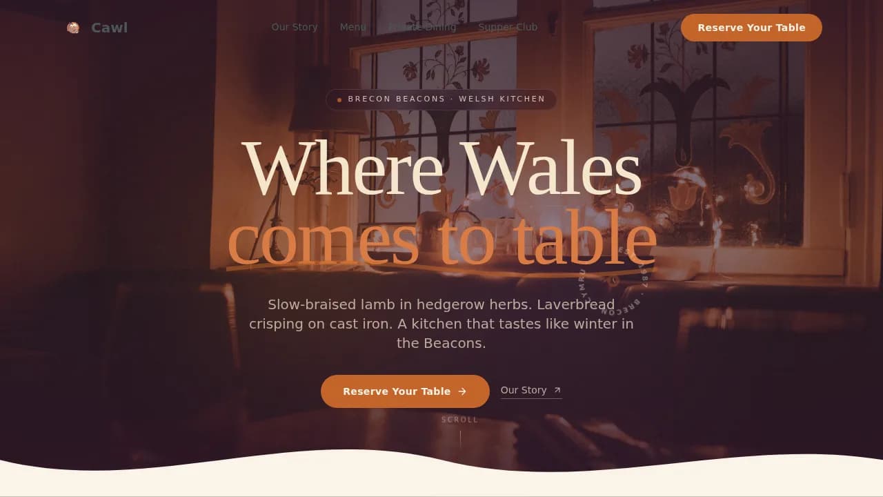 Tavern — Iconic Welsh Cuisine Landing Page Template