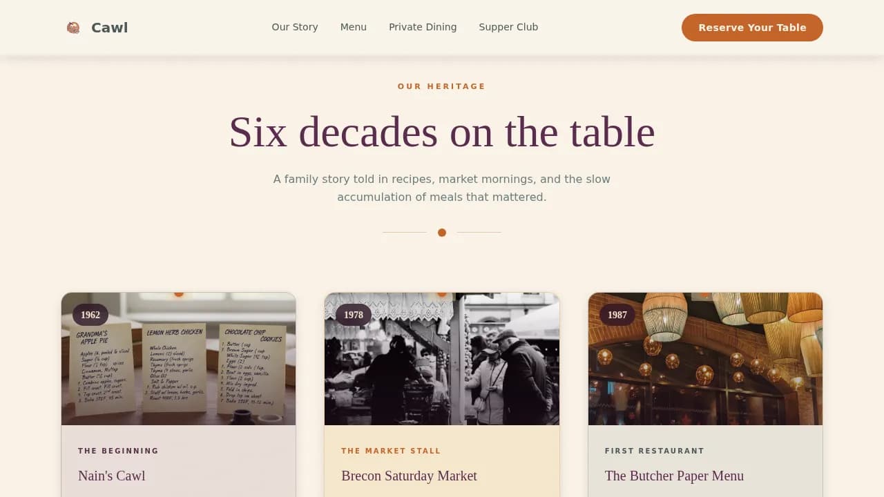 Tavern — Iconic Welsh Cuisine Landing Page Template