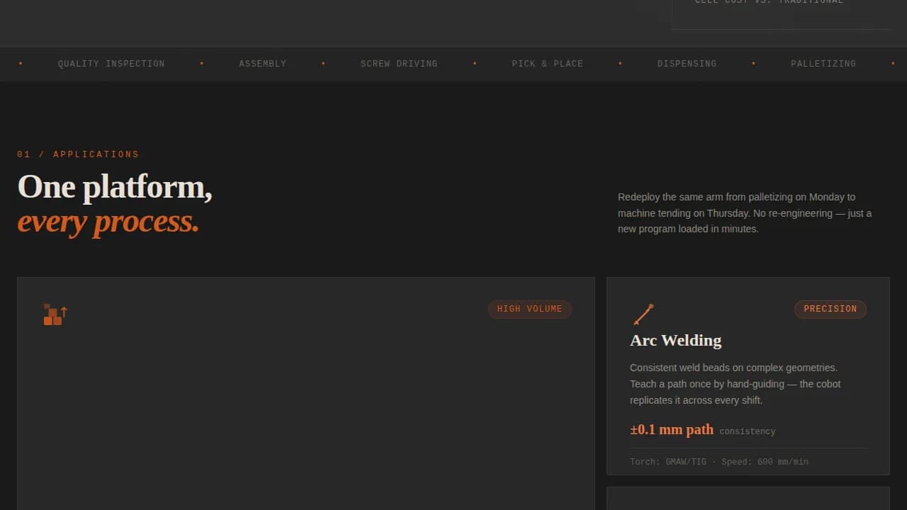 Local Robotics & Automation Cost Estimator Website Template