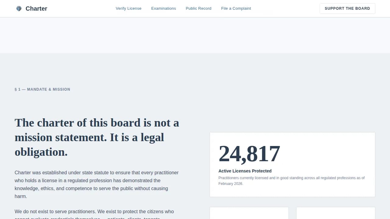 Complete Regulatory & Licensing Professional Website Template