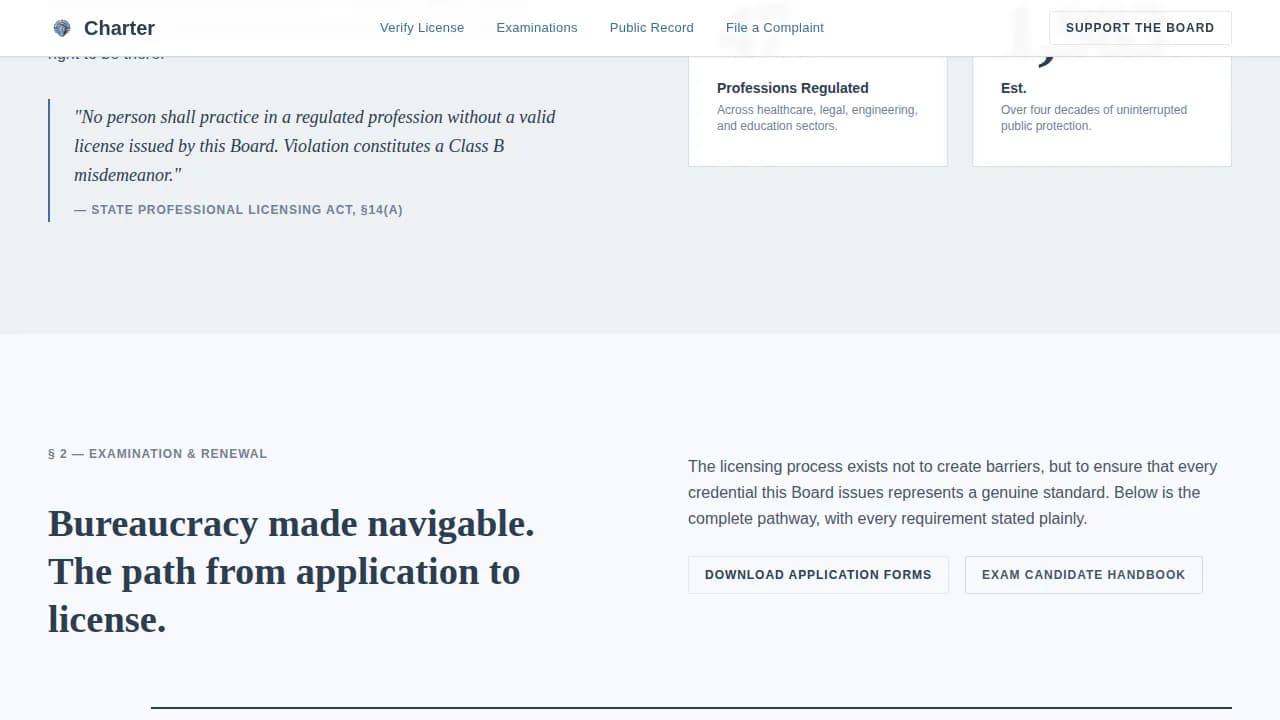 Complete Regulatory & Licensing Professional Website Template