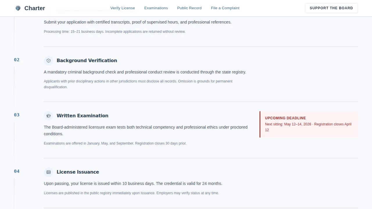 Complete Regulatory & Licensing Professional Website Template