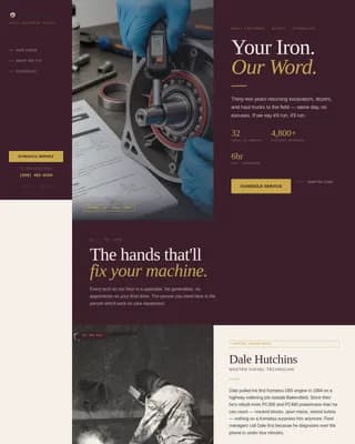 Powershift — Industrial Equipment Landing Page Template