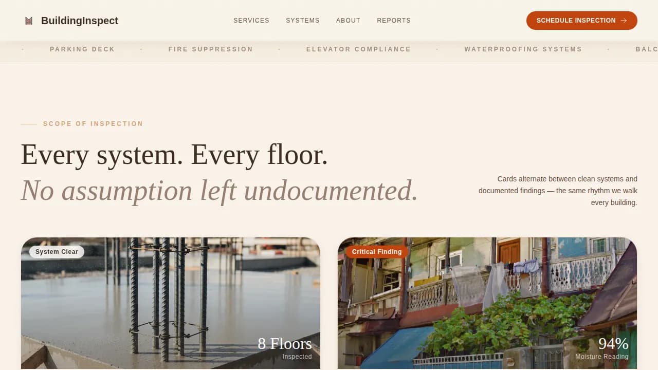 Assess — Professional Building Inspection Landing Page Template