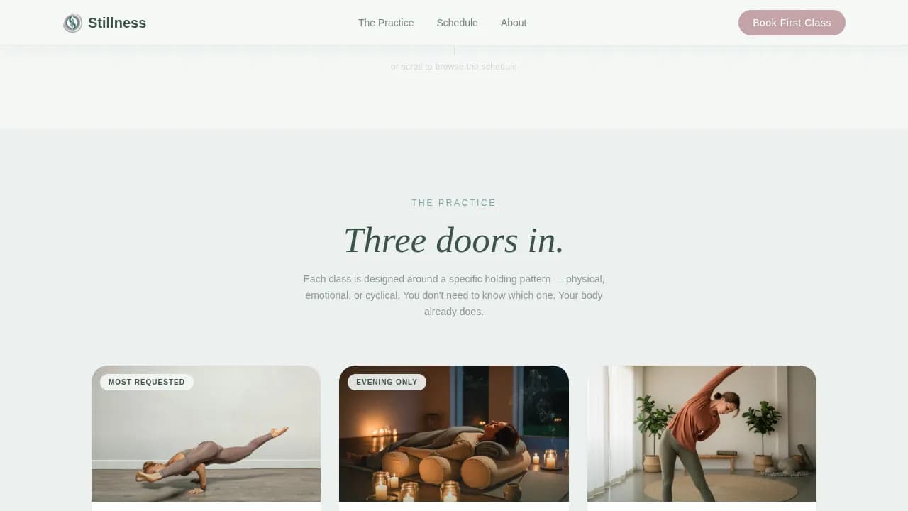 Specialist Yoga & Pilates Studio Appointment Booking Website Template