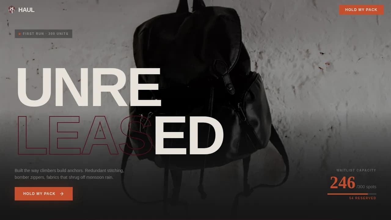 Advanced Bag & Luggage Brand Pre-Launch & Coming Soon Website Template