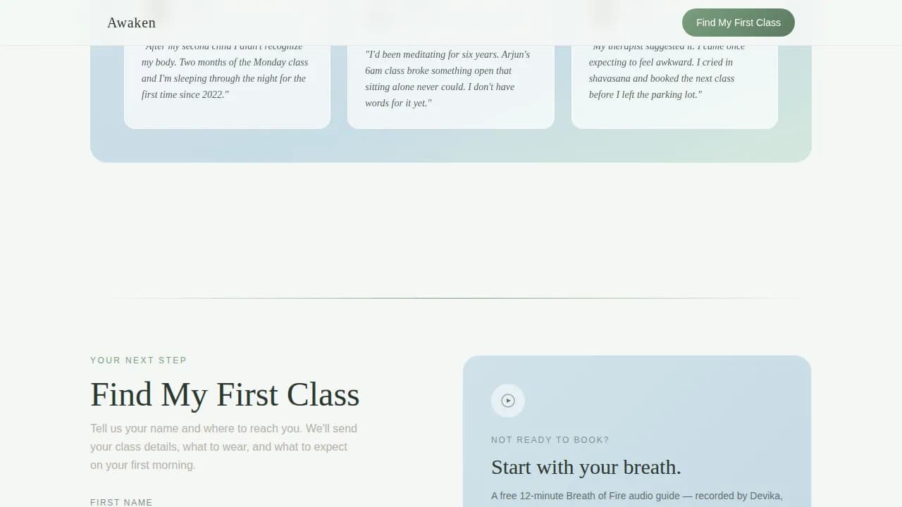 Wellness Modalities Appointment Booking Website Template