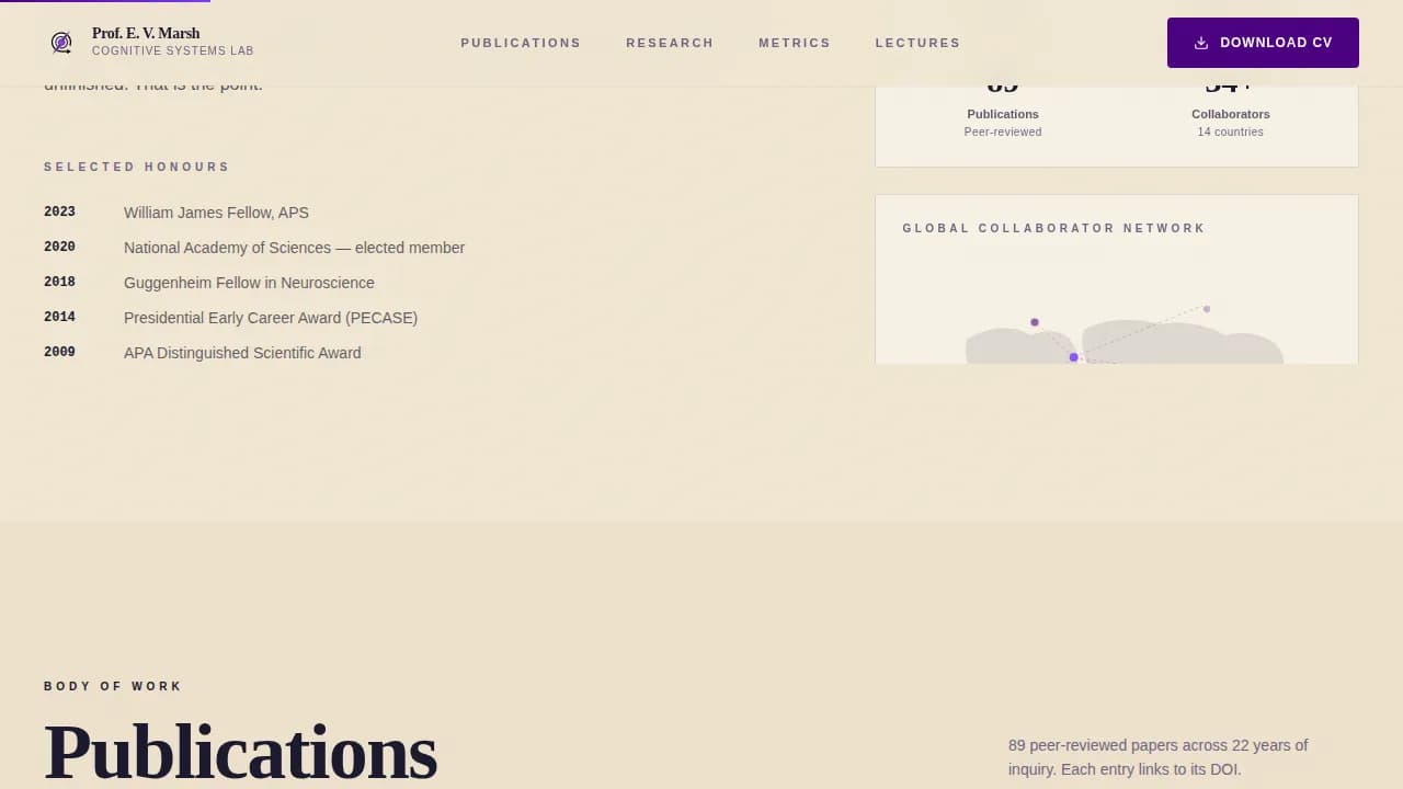 Chronicle — Authoritative Academic Portfolio Landing Page Template