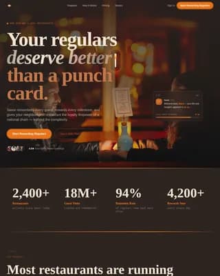 Digital Menu & Ordering Reviews & Social Proof Website Template