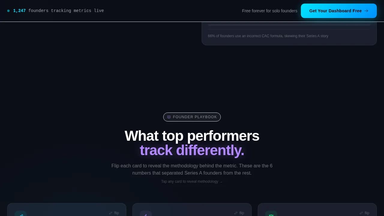 Ignition — Emerging Venture Metrics Landing Page Template