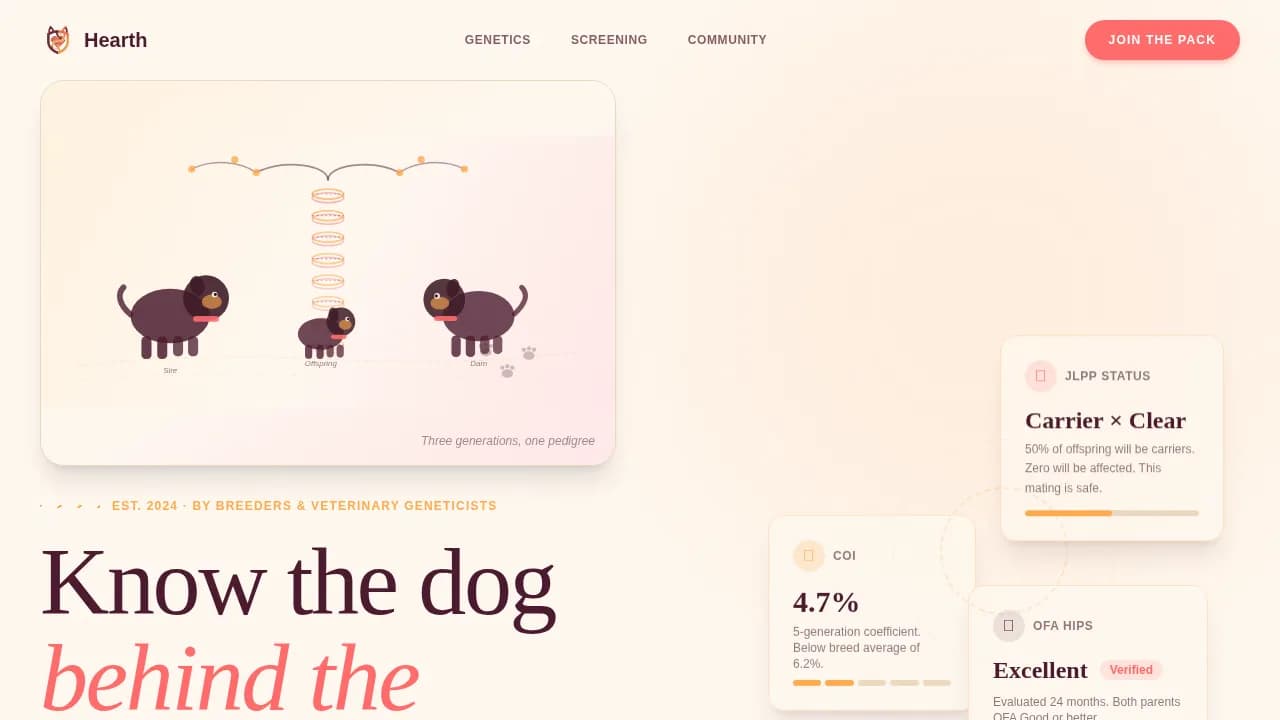 Hearth — Premium Rottweiler Care Landing Page Template