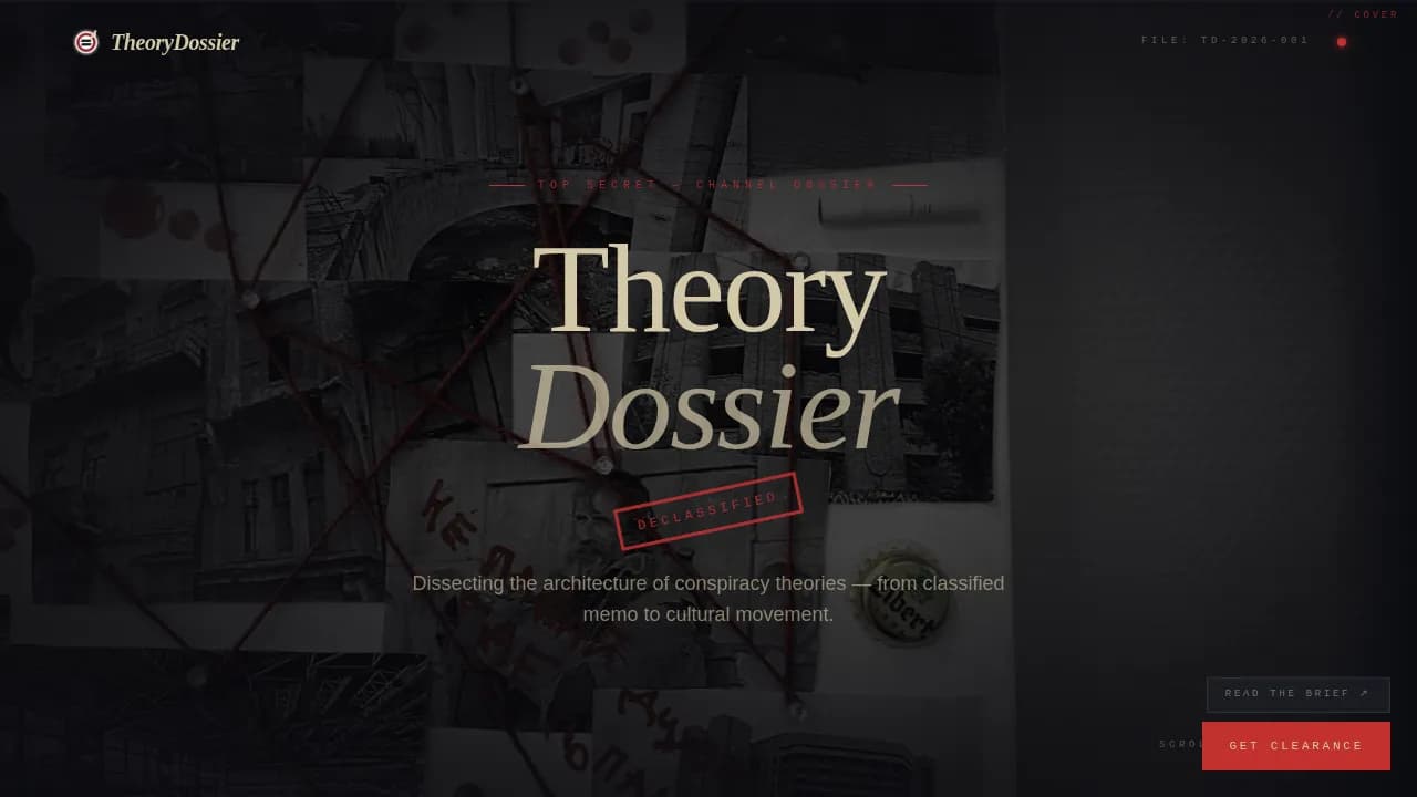 Specialist Conspiracy Theory Analysis Content Pre-Launch & Coming Soon Website Template