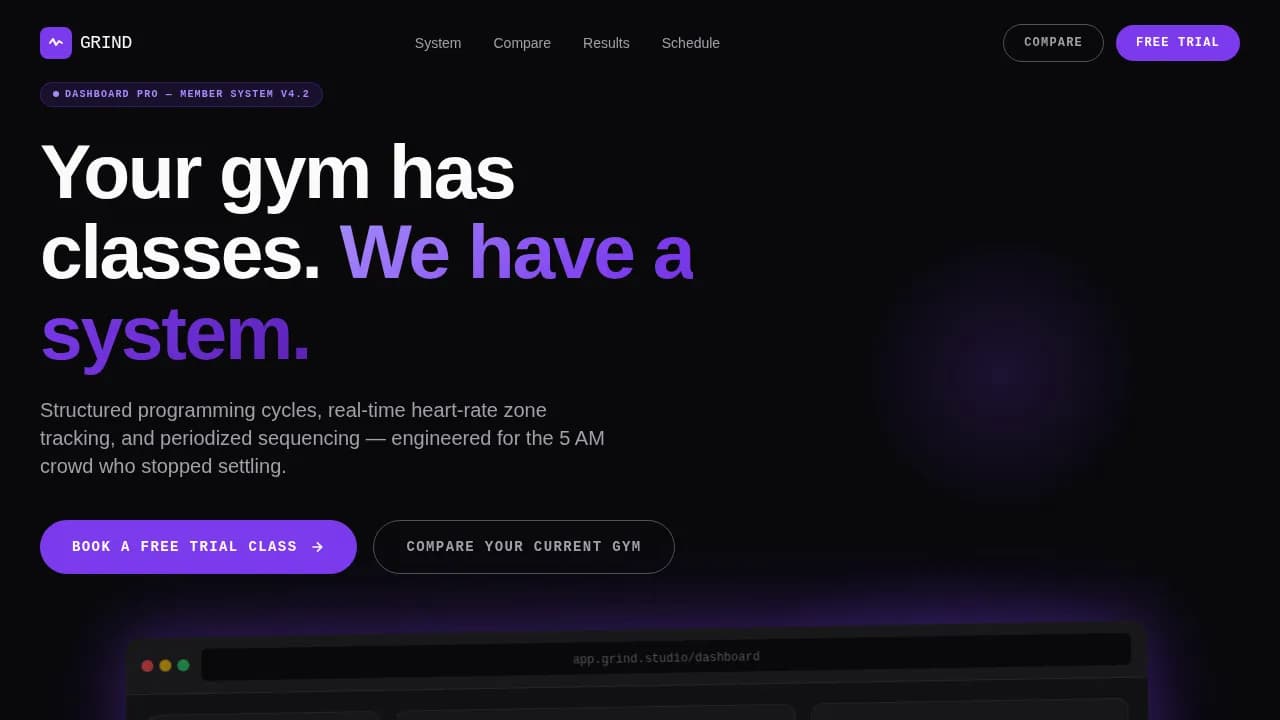 Fitness Studio Specialist Booking Website Template