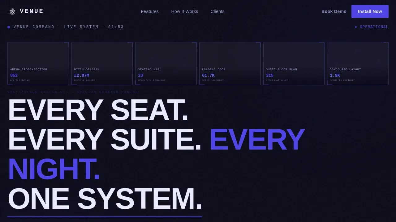 Venue — Premium Event Booking Landing Page Template