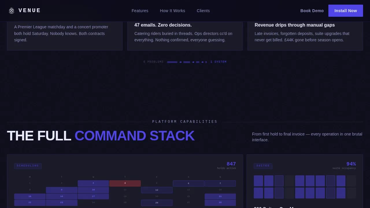 Venue — Premium Event Booking Landing Page Template