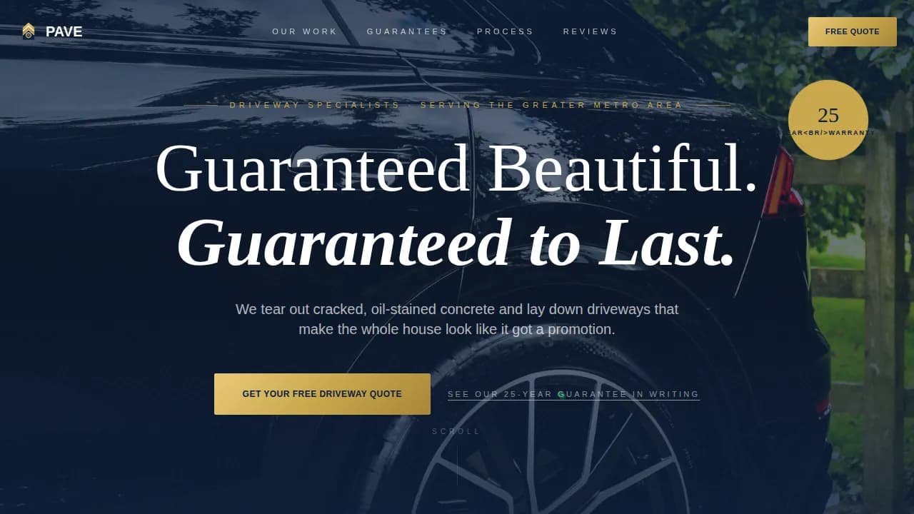 Complete Driveway Renovation Appointment Booking Website Template