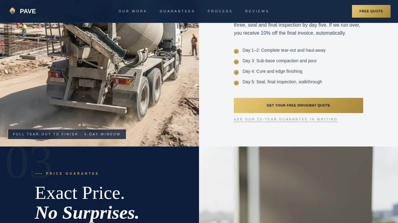 Complete Driveway Renovation Appointment Booking Website Template